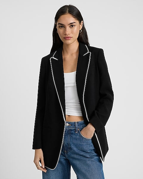 Piped Boyfriend Blazer