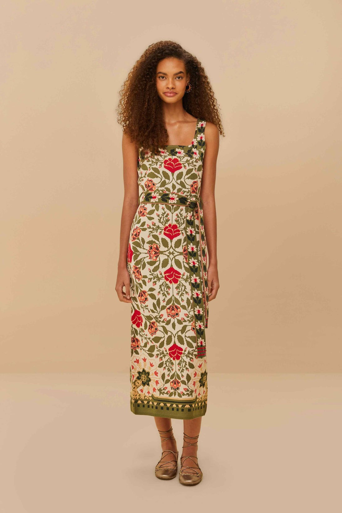 sand garden tapestry knit dress