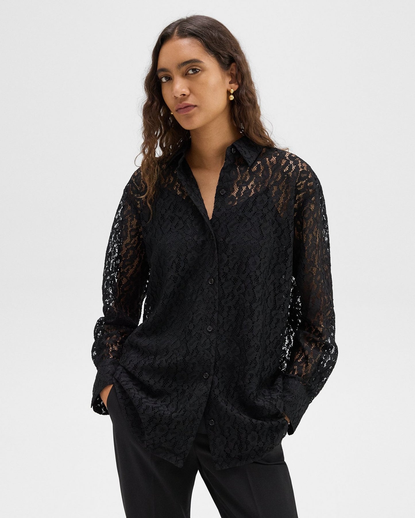Boyfriend Shirt in Leopard Lace