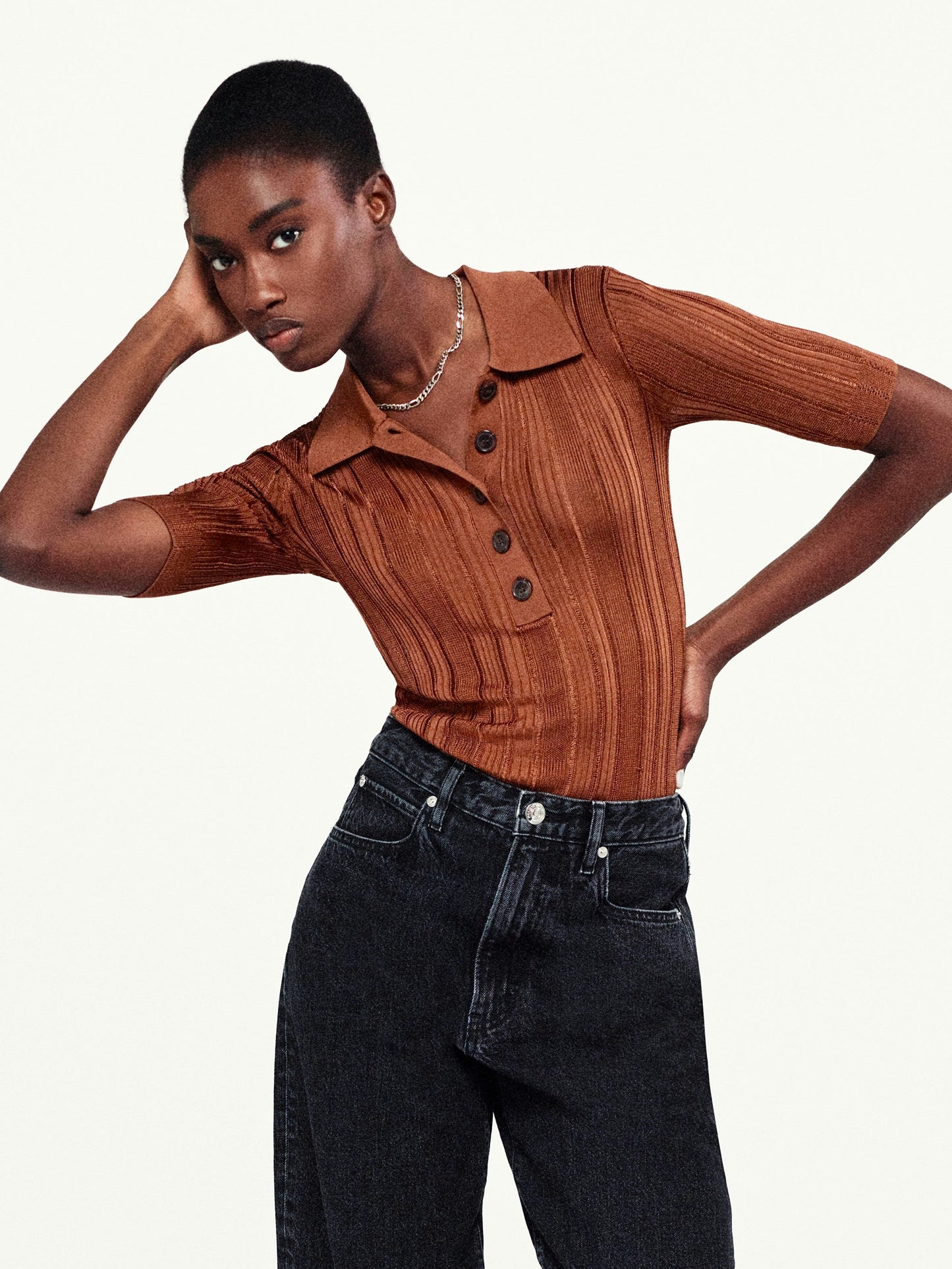 Laddered Rib Polo