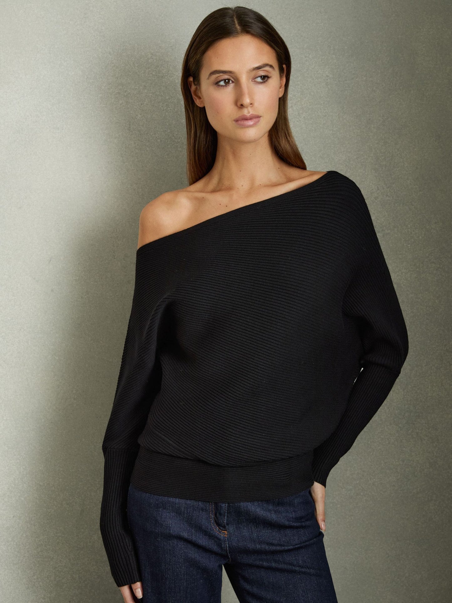 Lorna Assymetric Draped Knitted Jumper