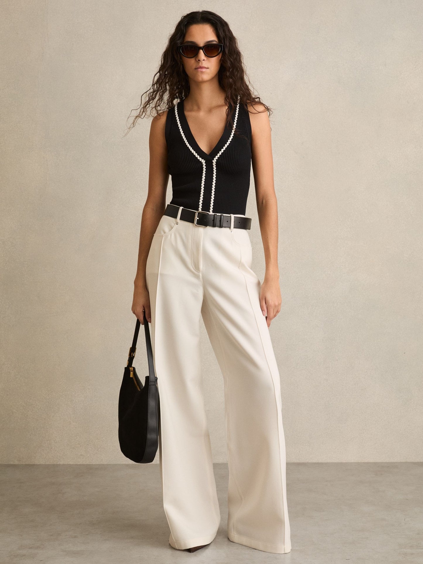 Heather
Palazzo Tailored Trousers in Ivory