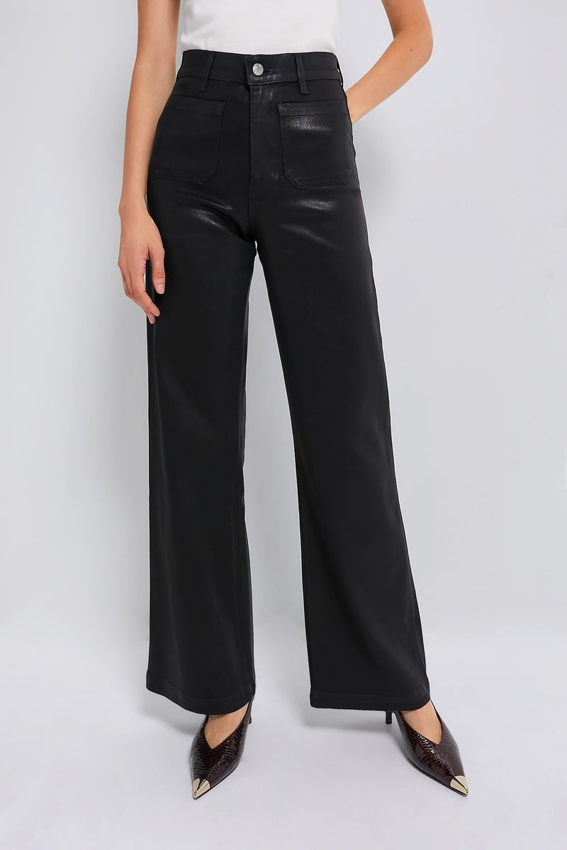 LE JEAN Black Coated Virginia Wide leg