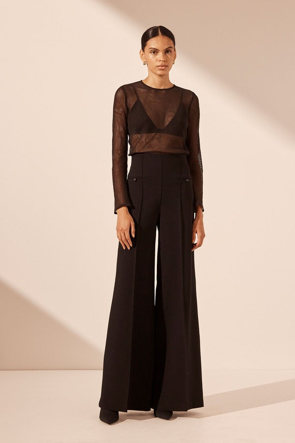 Amura high waisted wide leg pant - black