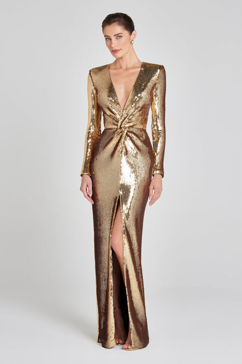 JENNIFER GOLD DRESS