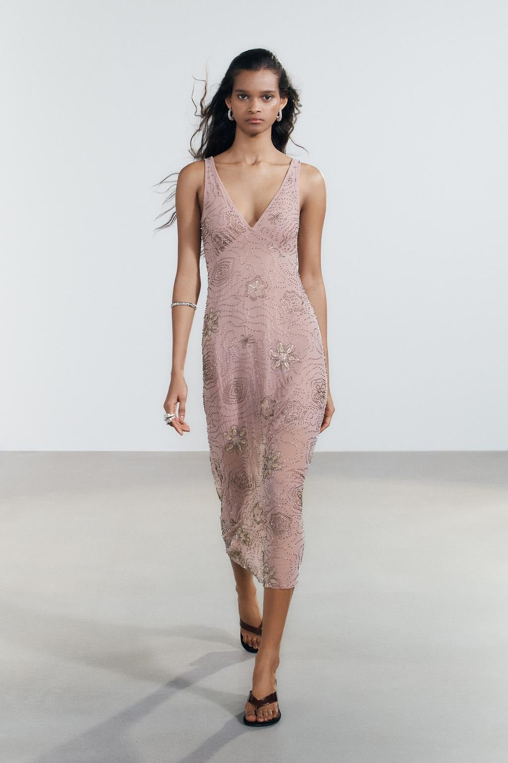 BEADED MIDI DRESS