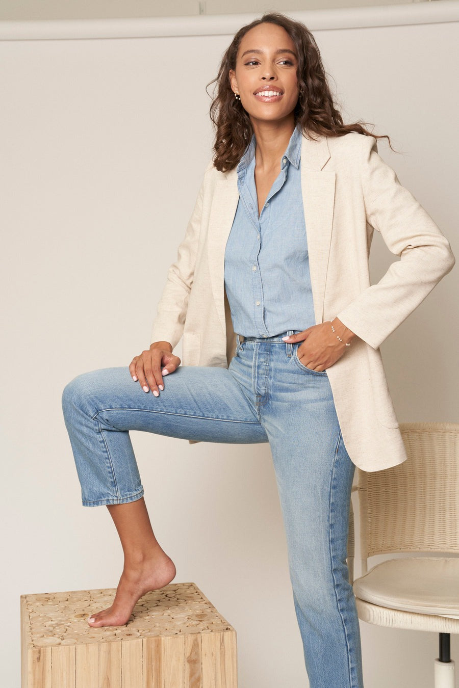 Vincent Linen Boyfriend Jacket