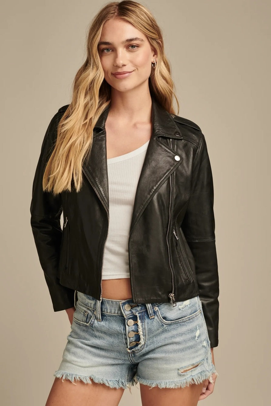 classic leather moto jacket