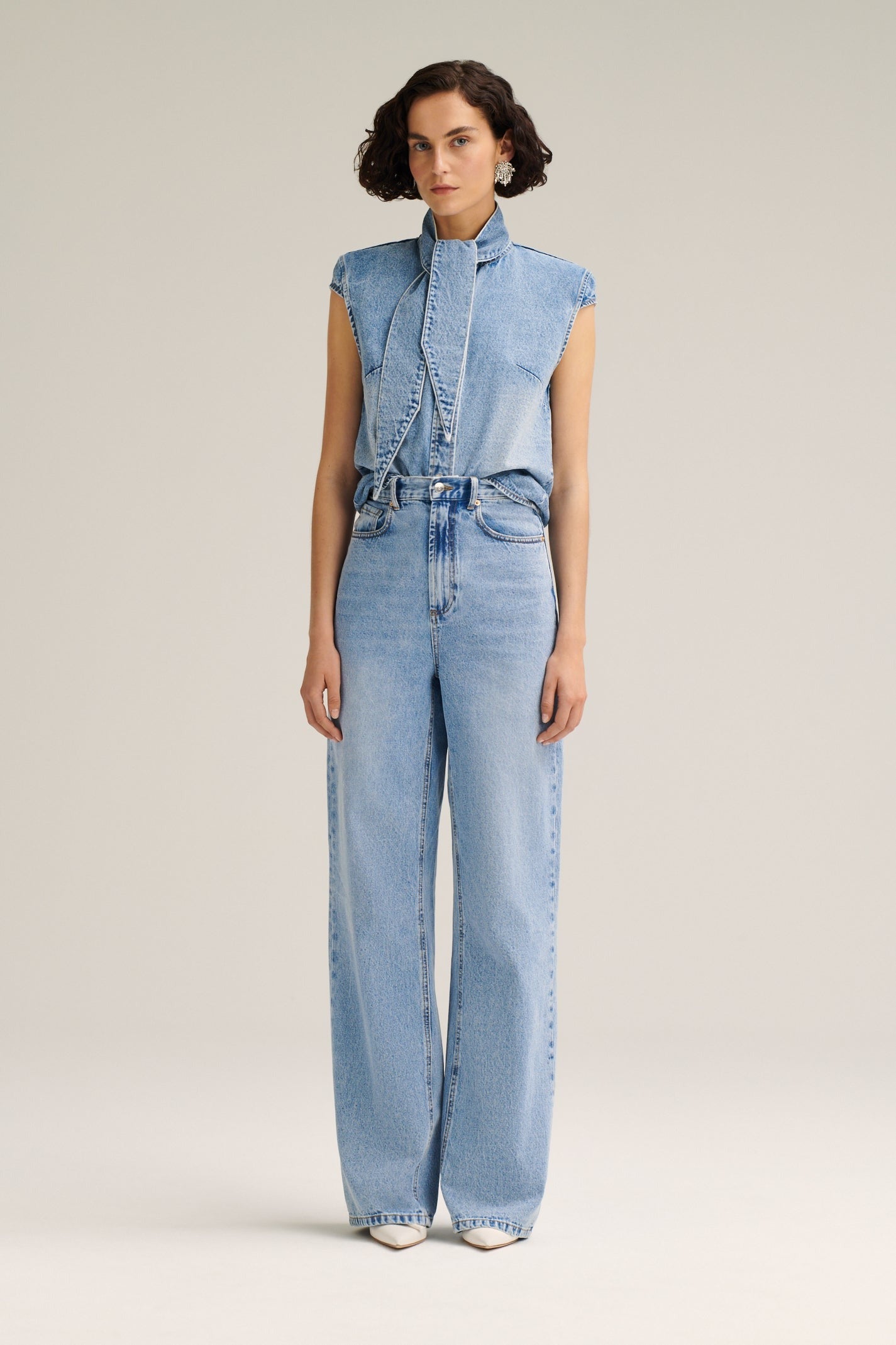Denim Drape Leg Jean