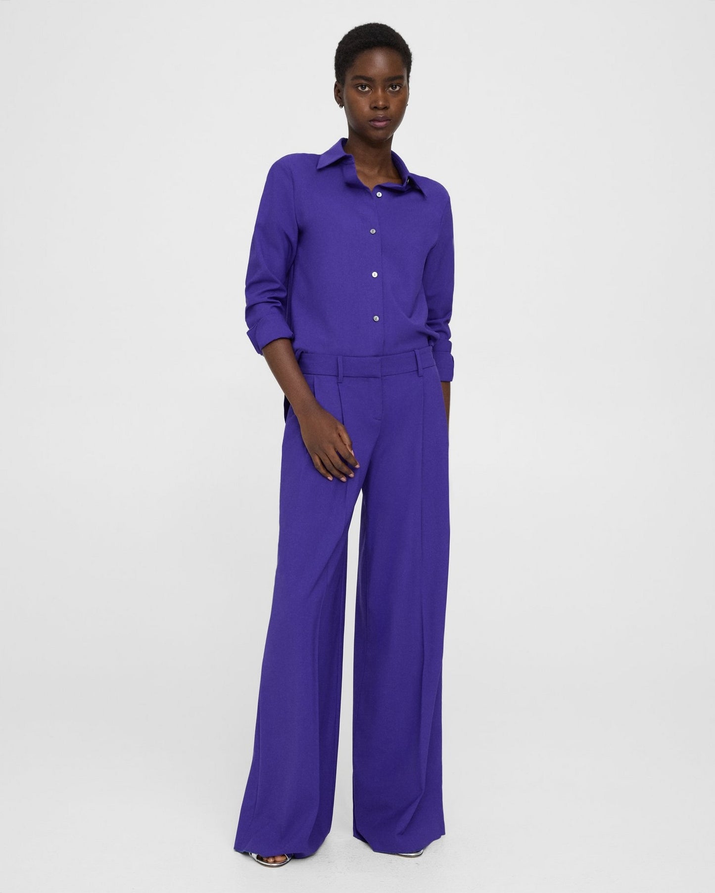Pleated Low-Rise Pant