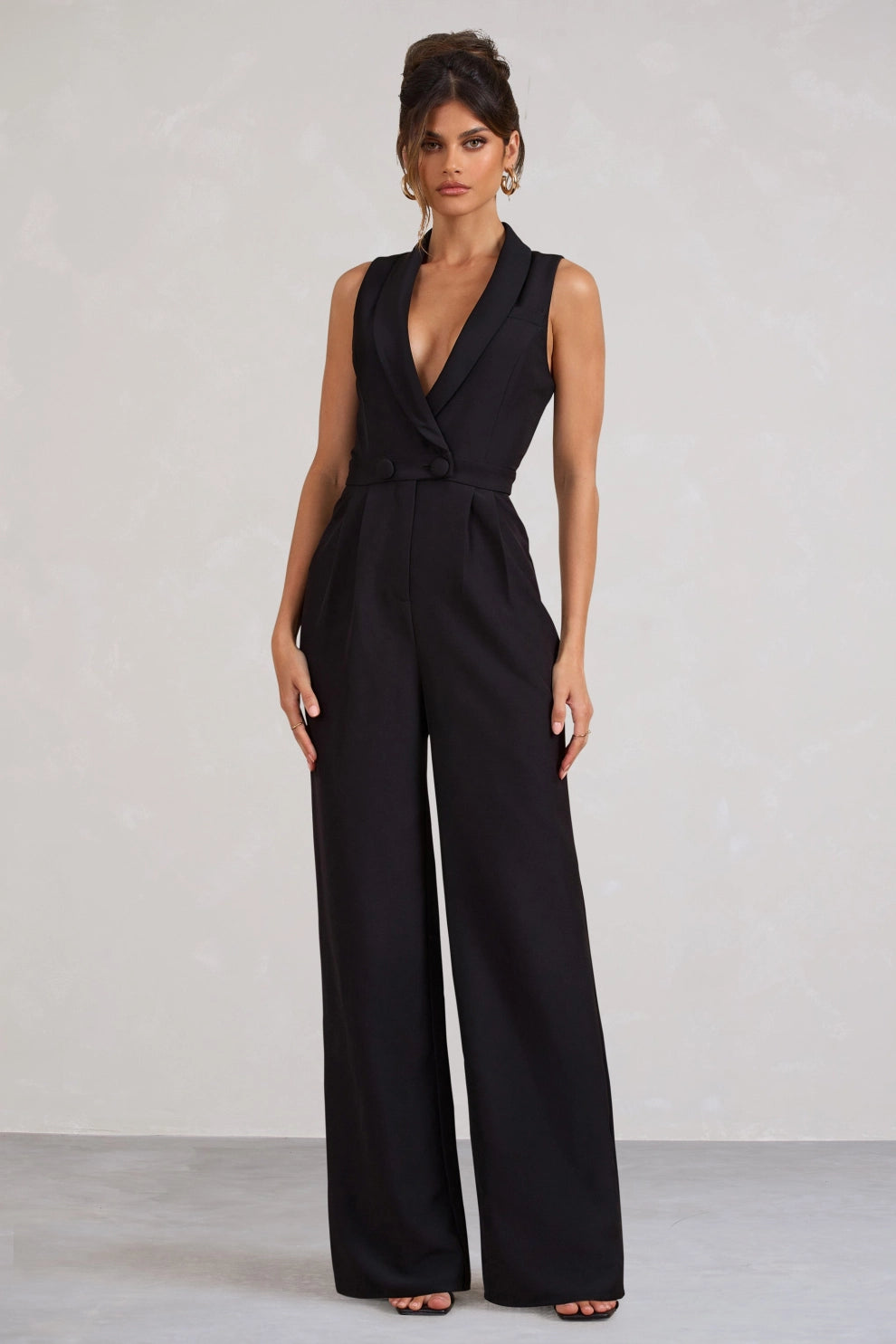 Endure Tall Black Tailored Sleeveless Wide-Leg Jumpsuit