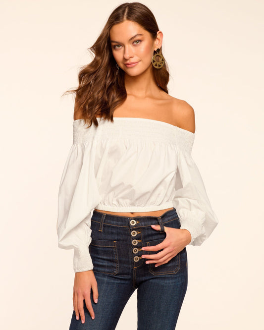 Lillian Cotton Poplin Off-The-Shoulder Blouse