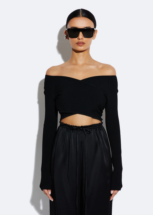 Shiny Viscose Cropped Top